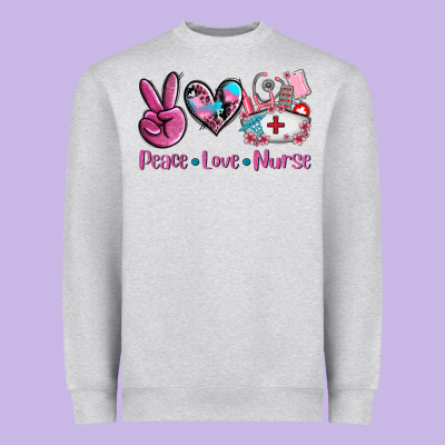 Peace Love Nurse Heavyweight Sweatshirt Designed By Adodesignshop