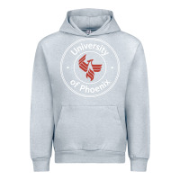 Heather Grey university of phoenix white red Urban Hoodie - artisFamous
