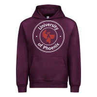 Mauve Wine university of phoenix white red Urban Hoodie - artisFamous