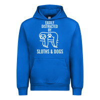 Cobalt easily distracted by sloths and dogs funny sloth quote paw print Urban Hoodie - artisFamous