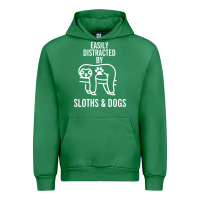 Emerald easily distracted by sloths and dogs funny sloth quote paw print Urban Hoodie - artisFamous