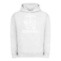 Pigment Lunar Rock easily distracted by sloths and dogs funny sloth quote paw print Urban Hoodie - artisFamous