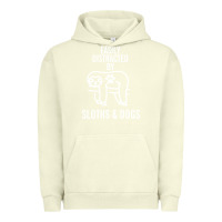 Pigment Pistachio easily distracted by sloths and dogs funny sloth quote paw print Urban Hoodie - artisFamous