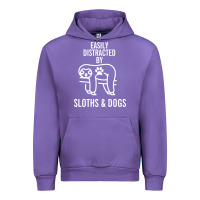 Tulip easily distracted by sloths and dogs funny sloth quote paw print Urban Hoodie - artisFamous