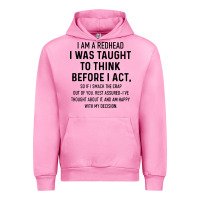 Fuchsia Pink i am a redhead i was taught to think Urban Hoodie - artisFamous
