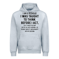 Heather Grey i am a redhead i was taught to think Urban Hoodie - artisFamous