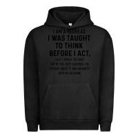 Pigment Black i am a redhead i was taught to think Urban Hoodie - artisFamous