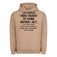 Pigment Burro i am a redhead i was taught to think Urban Hoodie - artisFamous