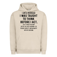 Pigment French Oak i am a redhead i was taught to think Urban Hoodie - artisFamous