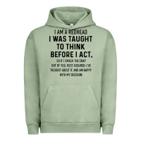 Pigment Oil Green i am a redhead i was taught to think Urban Hoodie - artisFamous