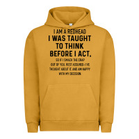 Pigment Peanut Butter i am a redhead i was taught to think Urban Hoodie - artisFamous