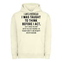 Pigment Pistachio i am a redhead i was taught to think Urban Hoodie - artisFamous