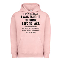 Pigment Salmon i am a redhead i was taught to think Urban Hoodie - artisFamous