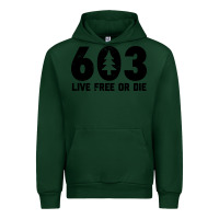 Forest Green live free or die 603 tree Urban Hoodie - artisFamous