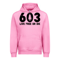 Fuchsia Pink live free or die 603 tree Urban Hoodie - artisFamous