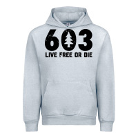 Heather Grey live free or die 603 tree Urban Hoodie - artisFamous