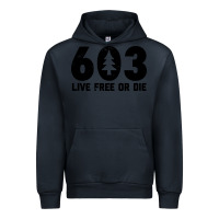 Navy live free or die 603 tree Urban Hoodie - artisFamous
