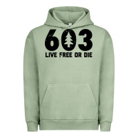 Pigment Oil Green live free or die 603 tree Urban Hoodie - artisFamous