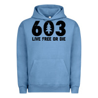 Pigment Pebble Blue live free or die 603 tree Urban Hoodie - artisFamous