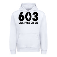 White live free or die 603 tree Urban Hoodie - artisFamous