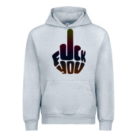 Heather Grey fuck you middle finger Urban Hoodie - artisFamous