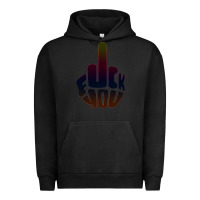 Pigment Black fuck you middle finger Urban Hoodie - artisFamous