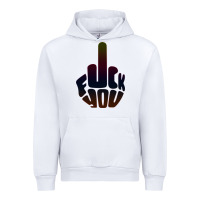 White fuck you middle finger Urban Hoodie - artisFamous