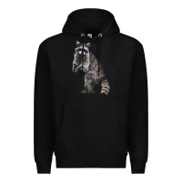 Black Raccoon Illustrations Premium Hoodie - LillyAllenDesigns