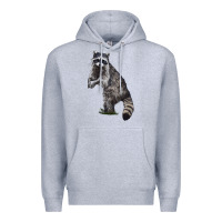 Heather Grey Raccoon Illustrations Premium Hoodie - LillyAllenDesigns
