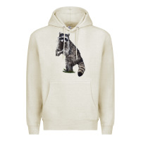Oatmeal Heather Raccoon Illustrations Premium Hoodie - LillyAllenDesigns