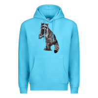 Ocean Blue Raccoon Illustrations Premium Hoodie - LillyAllenDesigns