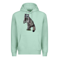 Seafoam Raccoon Illustrations Premium Hoodie - LillyAllenDesigns