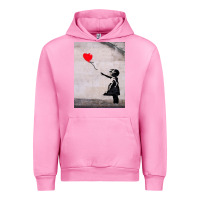 Fuchsia Pink banksy, hope Urban Hoodie - artisFamous