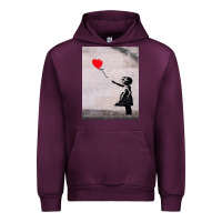 Mauve Wine banksy, hope Urban Hoodie - artisFamous