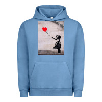 Pigment Pebble Blue banksy, hope Urban Hoodie - artisFamous