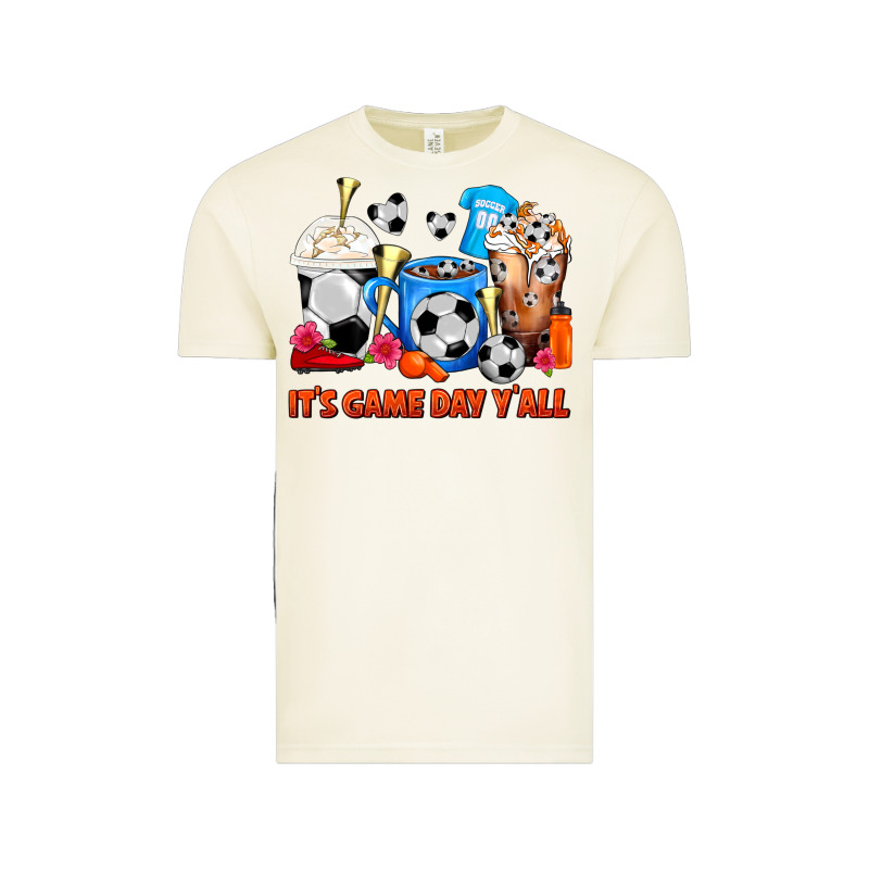 It's Game Day Y'all Soccer Coffee Cups Vintage Tee by FaDigitalArtStudio | Teevron