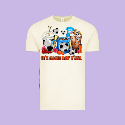 It's Game Day Y'all Soccer Coffee Cups Vintage Tee Designed By Fadigitalartstudio