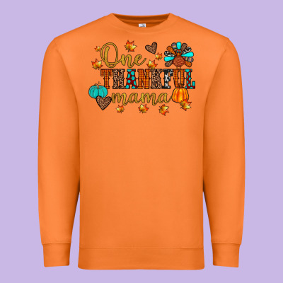 One Thankful Mama Premium Sweatshirt Designed By Jahusdesignshop