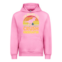 Fuchsia Pink i'm ready to crush kindergarten dinosaur back to school kids t shirt Urban Hoodie - artisFamous
