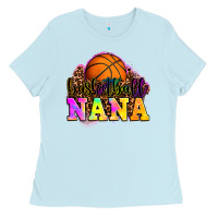 Baby Blue basketball nana Ladies Tee - OliviaCreatesArt