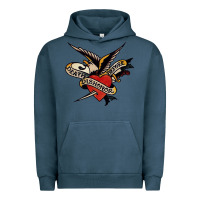 Pigment Midnight Navy sailor jerry tattoo art military mermaid Urban Hoodie - artisFamous