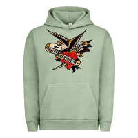 Pigment Oil Green sailor jerry tattoo art military mermaid Urban Hoodie - artisFamous