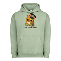 Pigment Oil Green cat tama train station master Urban Hoodie - artisFamous