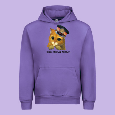 Cat Tama Train Station Master Urban Hoodie Designed By Artisfamous