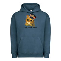 Pigment Midnight Navy cat tama train station master Urban Hoodie - artisFamous