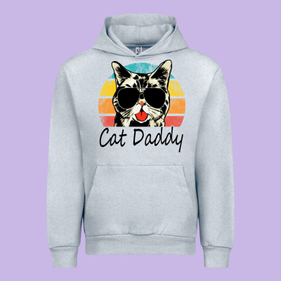 Cat Daddy Vintage Urban Hoodie Designed By Artisfamous