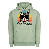 Pigment Oil Green cat daddy vintage Urban Hoodie - artisFamous