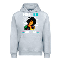 Heather Grey juneteenth free ish since 1865 black Urban Hoodie - artisFamous