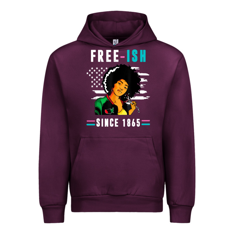 Juneteenth Free Ish Since 1865 Black Urban Hoodie by artisFamous | Teevron