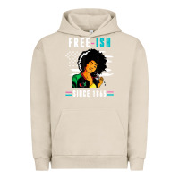 Pigment French Oak juneteenth free ish since 1865 black Urban Hoodie - artisFamous